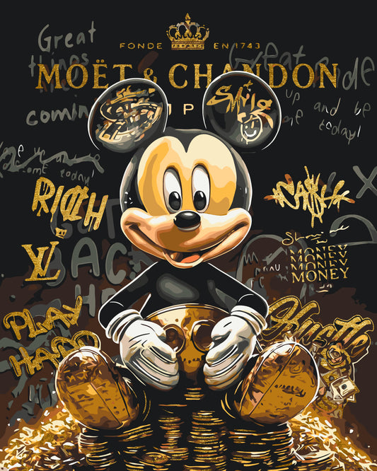 Számfestés kereten 40×50 cm Mickey egér fémes színekkel LW 3493