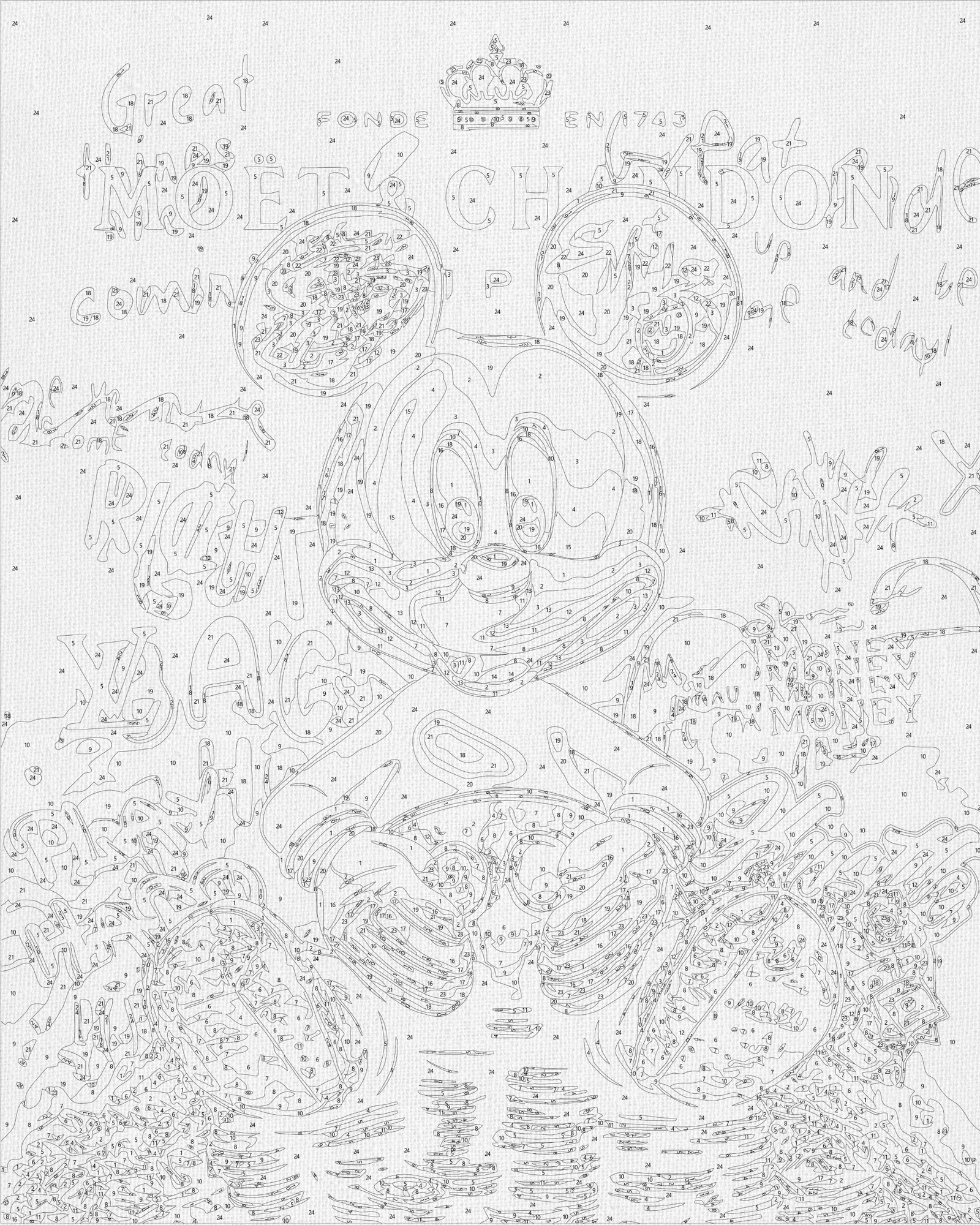 Számfestés kereten 40×50 cm Mickey egér fémes színekkel LW 3493