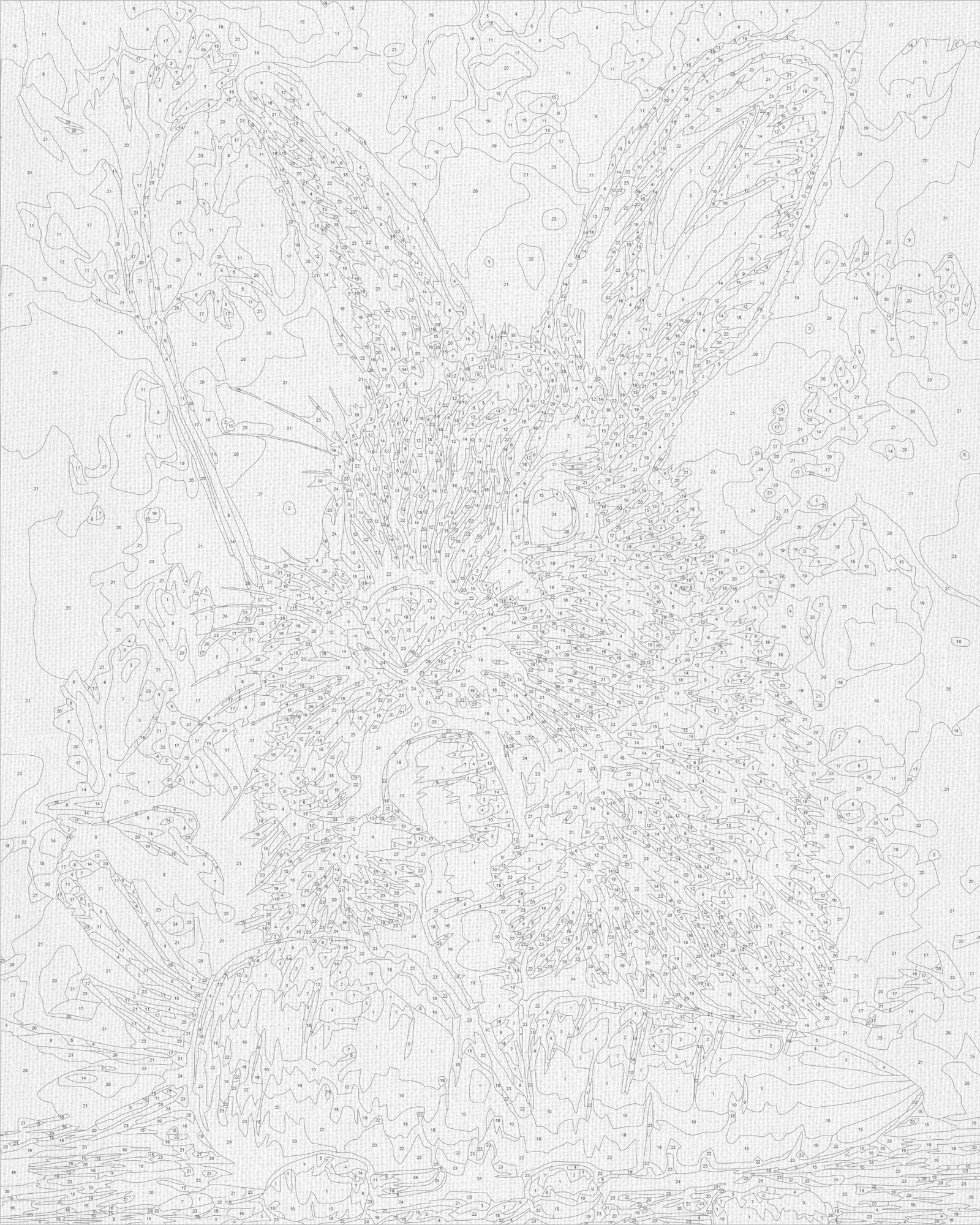 Számfestés kereten 40×50 cm – Állatok. Nyuszi répával LW 3507