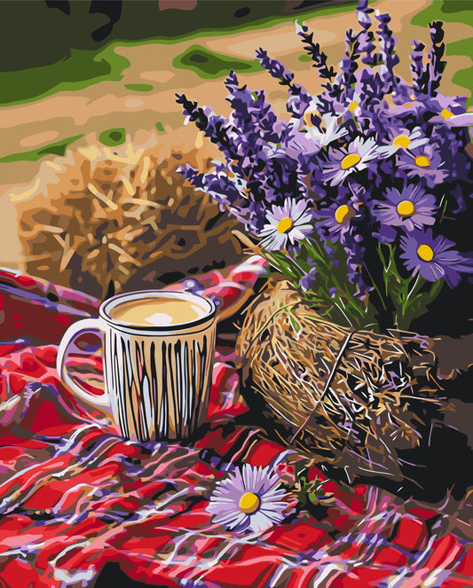Számfestés kereten 40×50 cm – Csendélet. Levendula nyugalom LW 3517