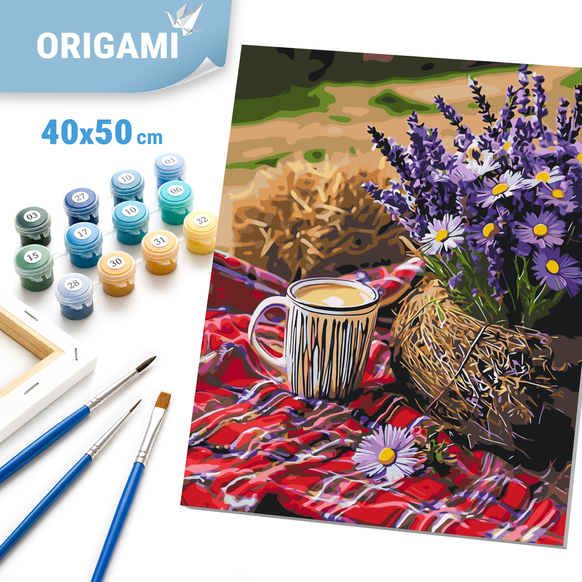 Számfestés kereten 40×50 cm – Csendélet. Levendula nyugalom LW 3517