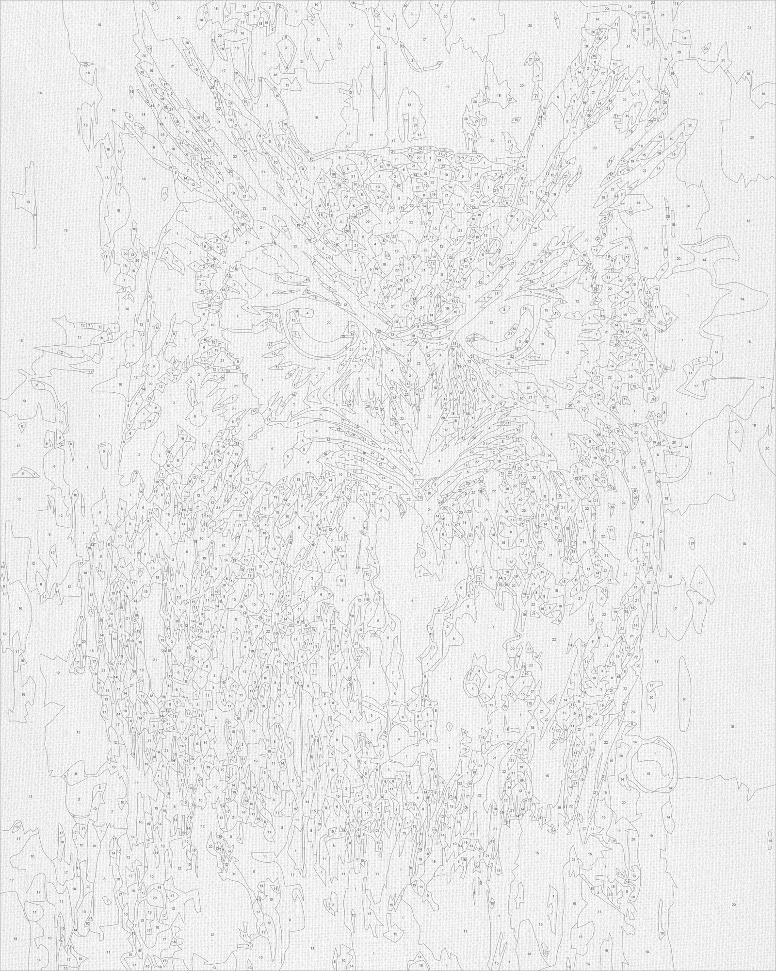 Számfestés kereten 40×50 cm Állatok. Bagoly fémes színekkel LW 3528
