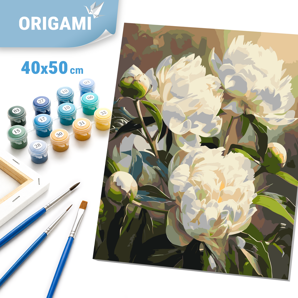 Számfestés kereten 40×50 cm – Virágok. Bazsarózsák harmóniája LW 3533
