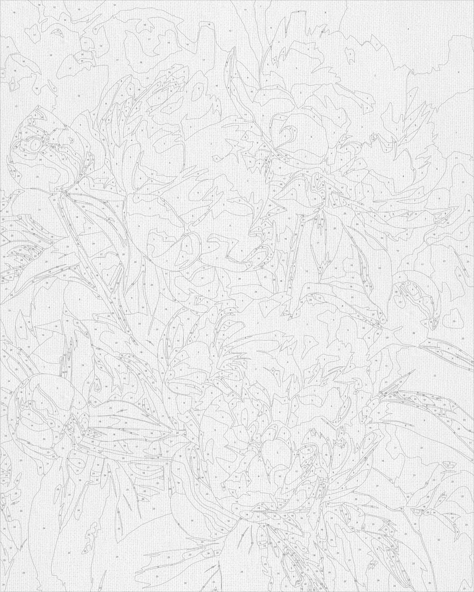 Számfestés kereten 40×50 cm – Virágok. Bazsarózsák harmóniája LW 3533