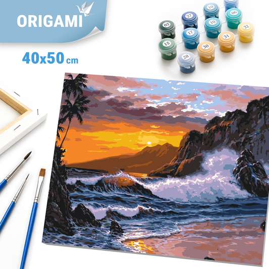 Számfestés kereten 40×50 cm tájkép – Tenger naplementében LW 365