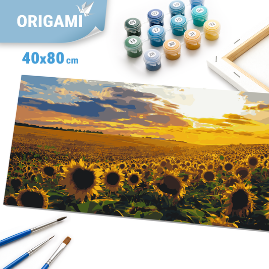 Paint by Numbers on a 40*80 cm frame, landscape, Sunflower Field LW 5099