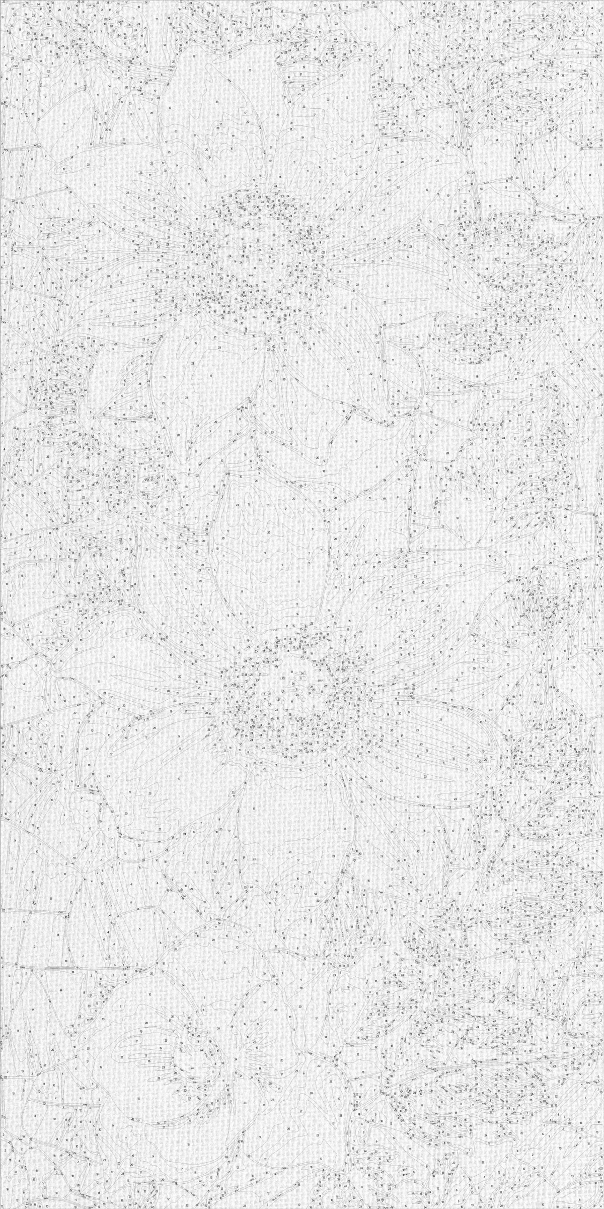 Számfestés kereten 40×80 cm – Fenséges virágok fémes festékekkel – Virágok – LW 5103