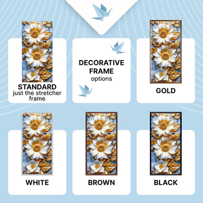 Számfestés kereten 40×80 cm – Fenséges virágok fémes festékekkel – Virágok – LW 5103