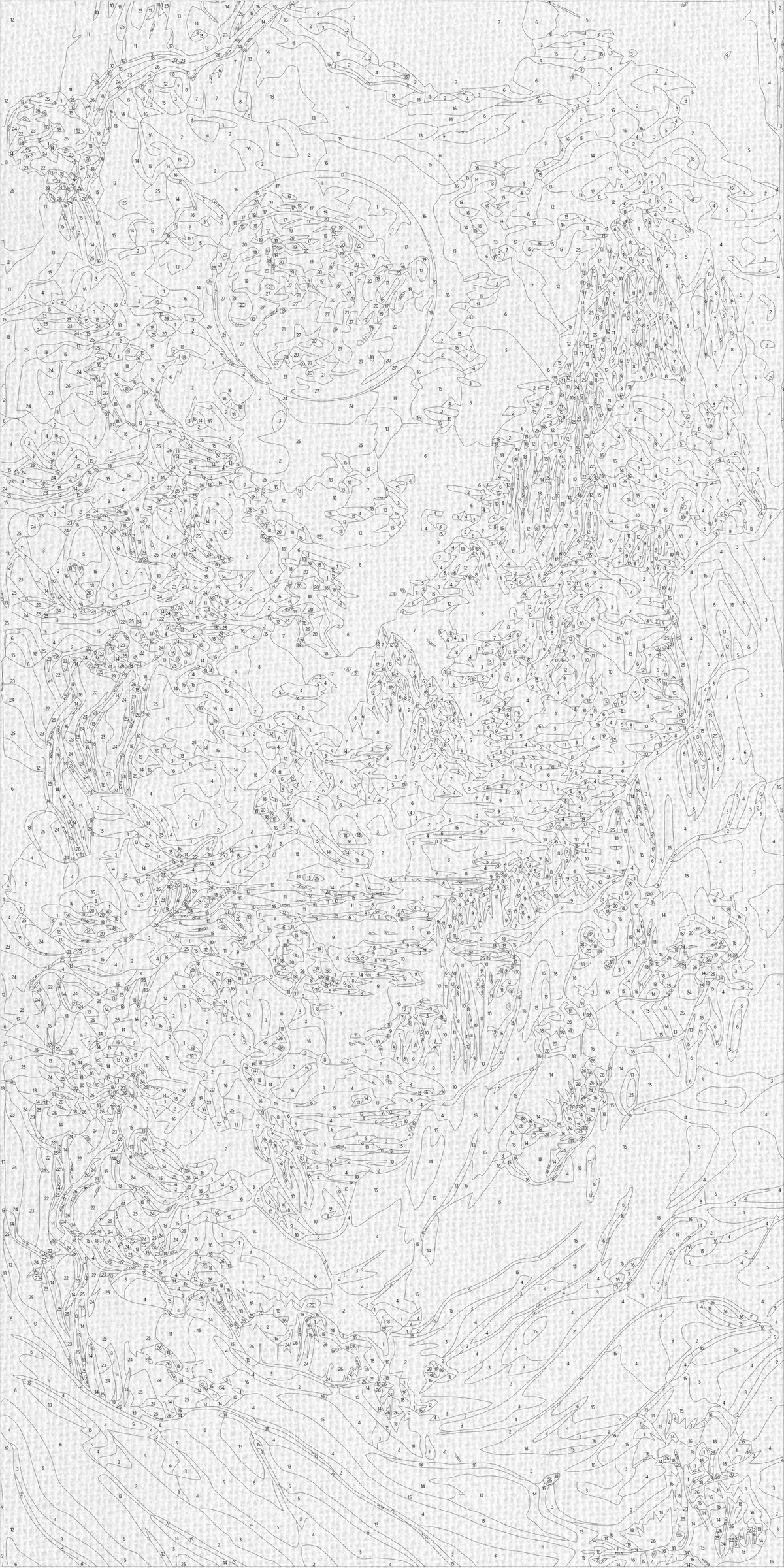Számfestés kereten 40×80 cm – Absztrakció: hegyi virágok – Tájkép/Virágok – LW 5104