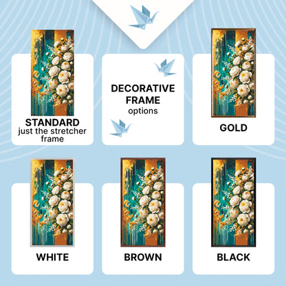 Paint by Numbers on a 40*80 cm frame Flowers. Golden Inspiration with Metallic Paints LW 5109
