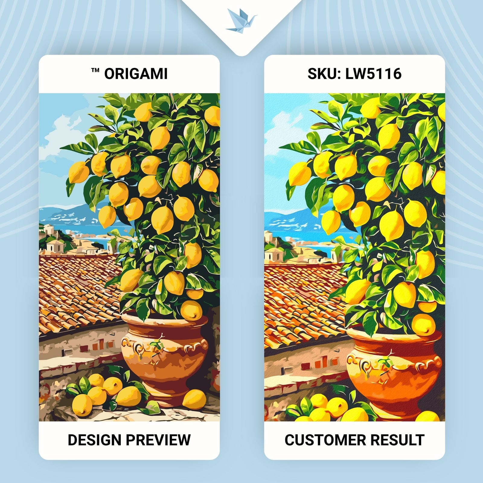 Számfestés kereten 40×80 cm Csendélet. Citrusfa (citrom) LW 5116