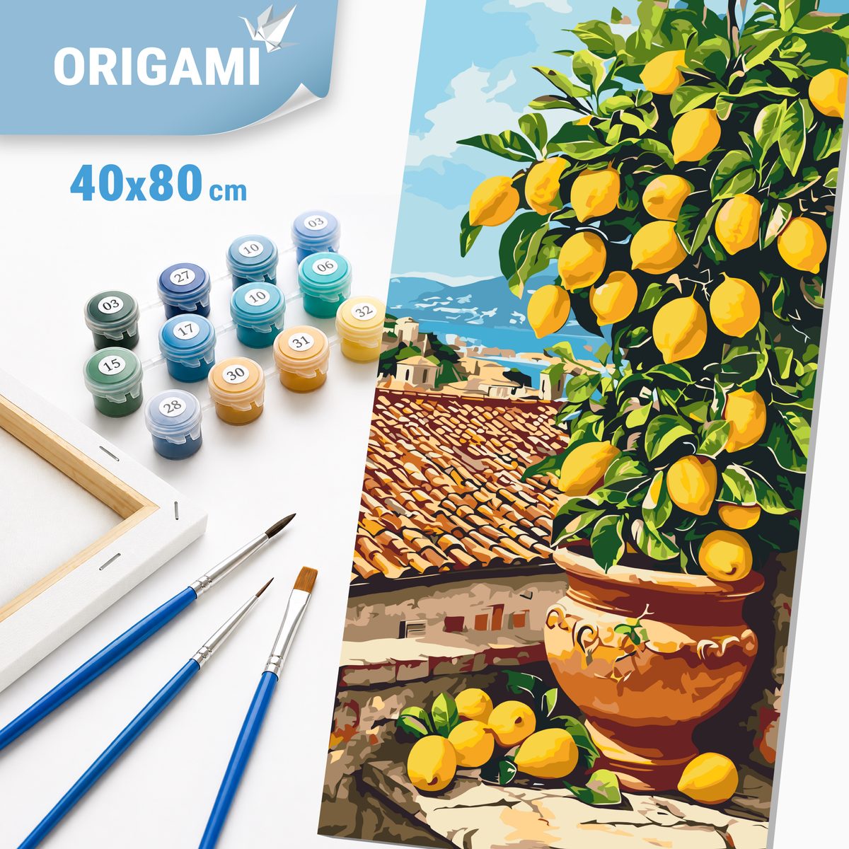 Számfestés kereten 40×80 cm Csendélet. Citrusfa (citrom) LW 5116