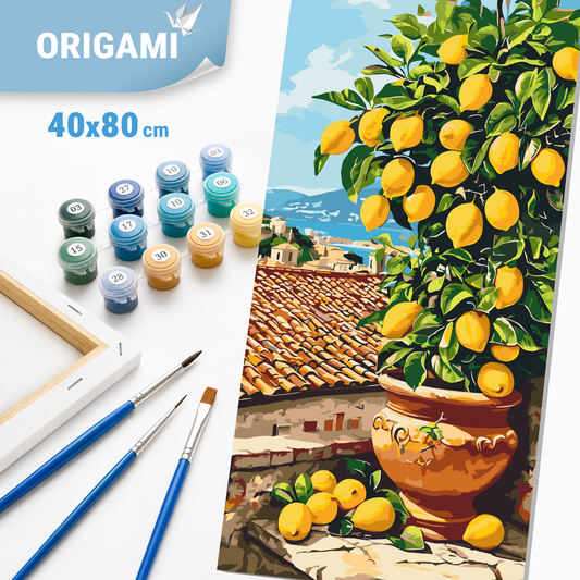 Számfestés kereten 40×80 cm Csendélet. Citrusfa (citrom) LW 5116