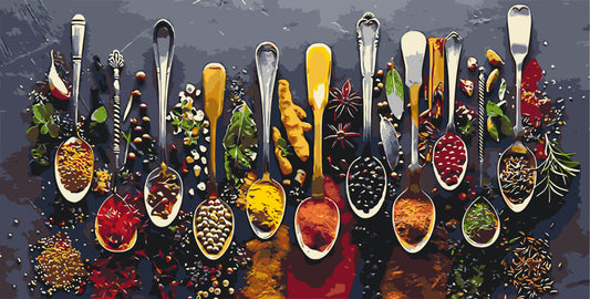 Paint by Numbers on a 40x80 cm frame - Spices - Still Life - LW 5121