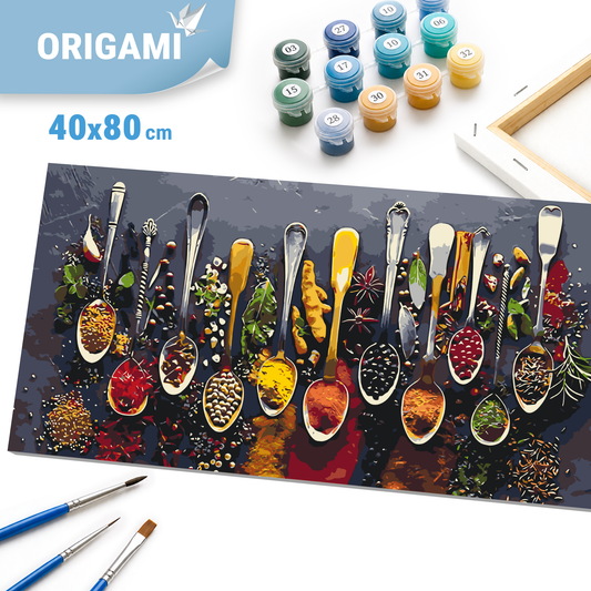 Számfestés kereten 40×80 cm cm – Fűszerek. Csendélet LW 5121