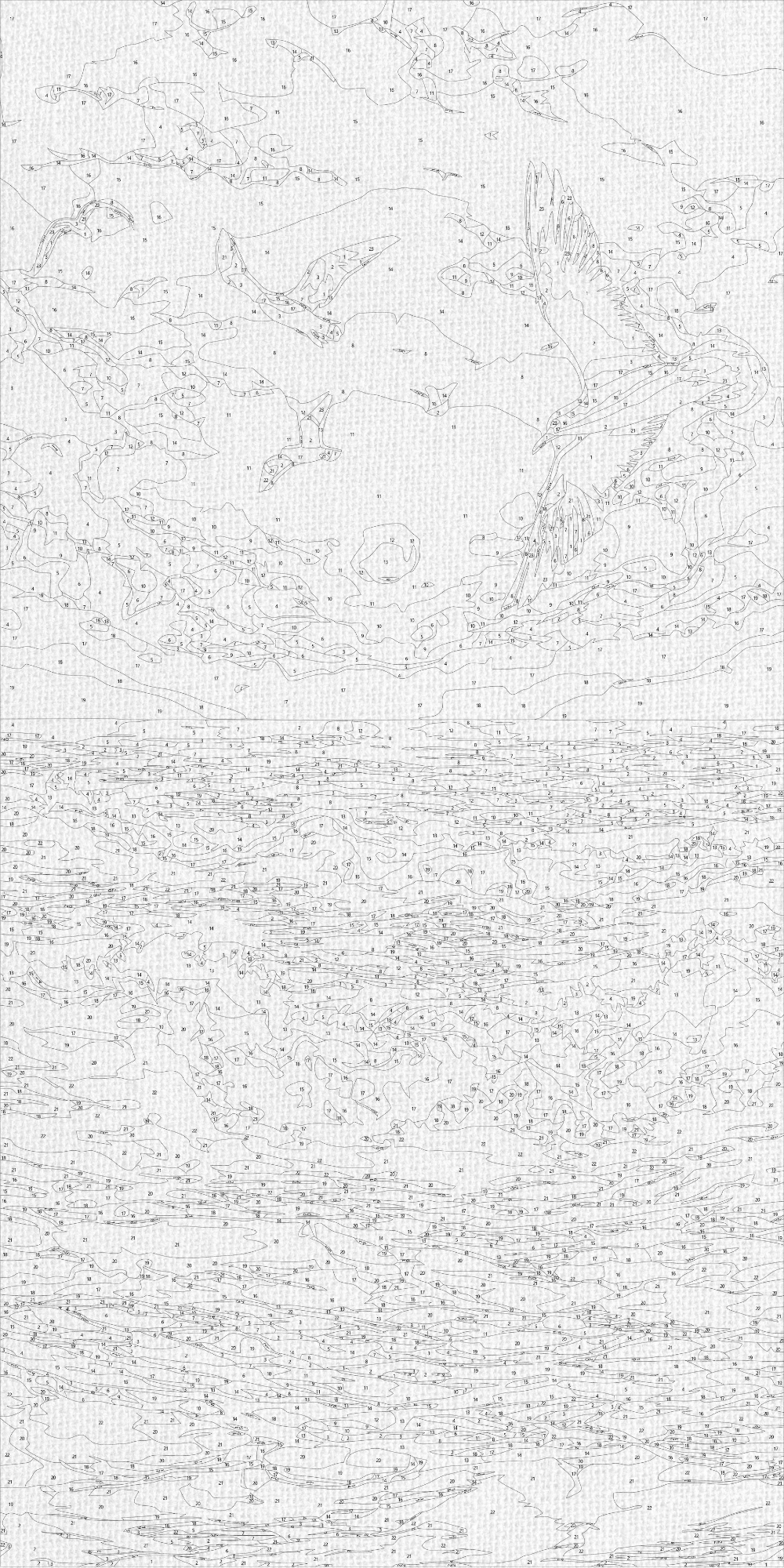 Számfestés kereten 40×80 cm Tájkép Sirályok a reggeli hullámok felett LW 5125