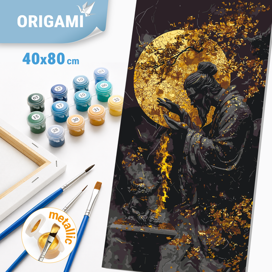 Számfestés kereten 40×80 cm A nagymester csendje fémes színekkel LW 5126