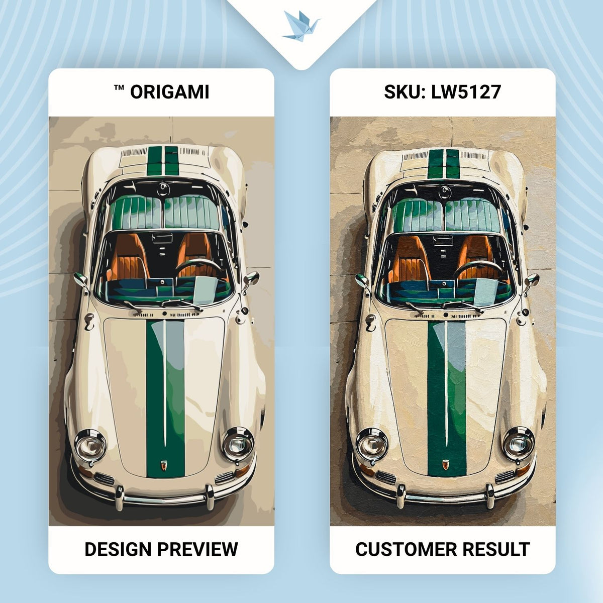 Számfestés kereten 40×80 cm – Porsche – Autók/Tájkép – LW 5127