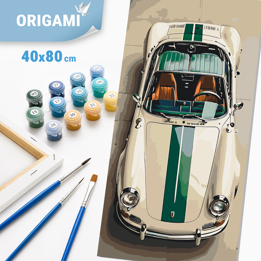 Számfestés kereten 40×80 cm cm – Porsche autó. Tájkép LW 5127