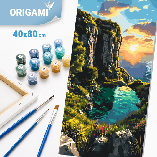 Számfestés kereten 40×80 cm cm – Esti öböl. Tájkép LW 5129