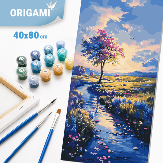 Számfestés kereten 40×80 cm cm – Út az álom felé. Tájkép LW 5137