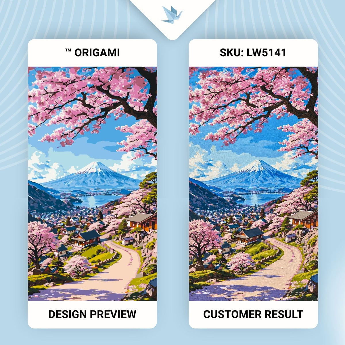 Számfestés kereten 40×80 cm – A japán sakura szépsége – Tájkép – LW 5141