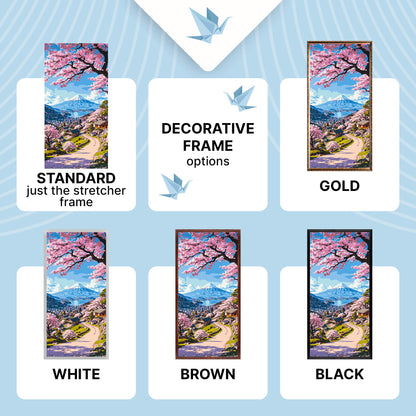 Számfestés kereten 40×80 cm – A japán sakura szépsége – Tájkép – LW 5141