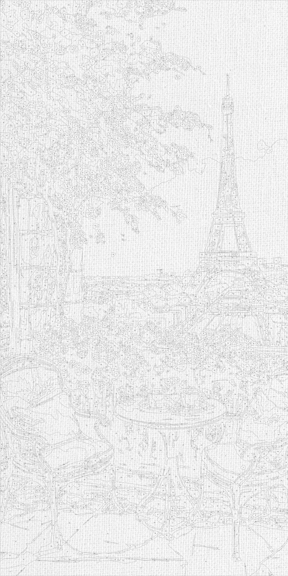 Maľovanie podľa čísel na ráme 40*80 cm - Ráno v Paríži - Krajinka - LW 5145
