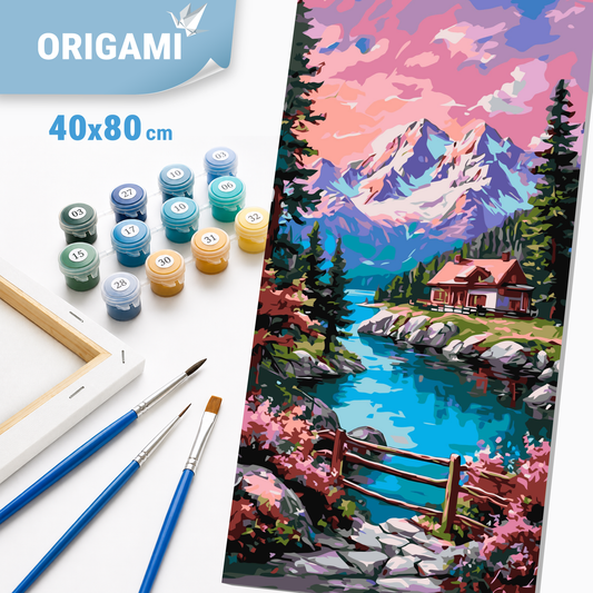 Számfestés kereten 40×80 cm cm – A csúcsok nyugalma. Tájkép LW 5146