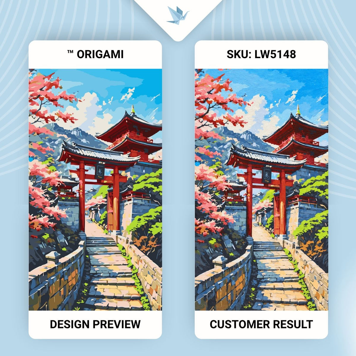 Számfestés kereten 40×80 cm – Japán tavasz – Tájkép – LW 5148