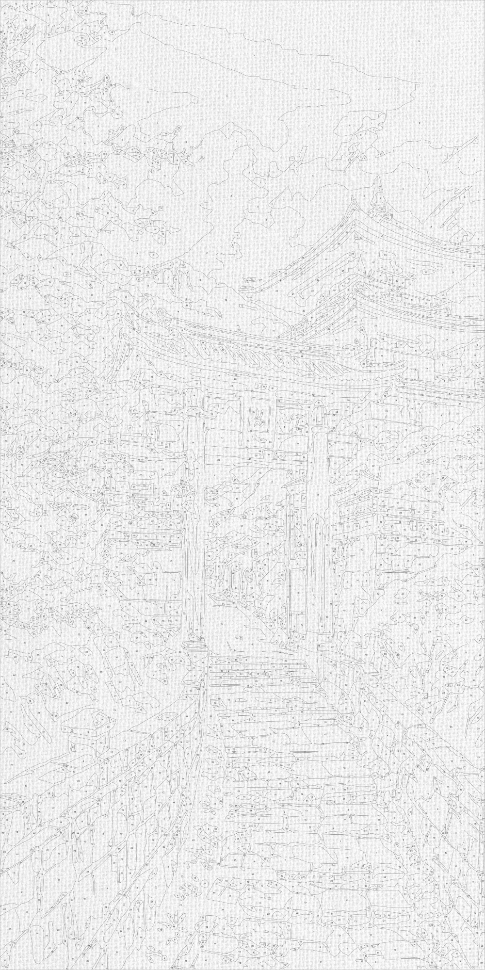 Számfestés kereten 40×80 cm – Japán tavasz – Tájkép – LW 5148