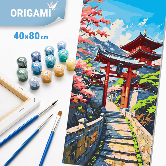 Számfestés kereten 40×80 cm cm – Japán tavasz. Tájkép LW 5148