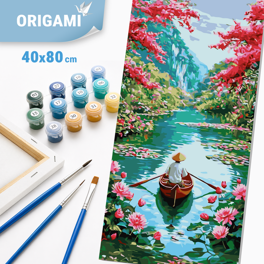 Számfestés kereten 40×80 cm cm – Kelet nyugalma. Tájkép LW 5149