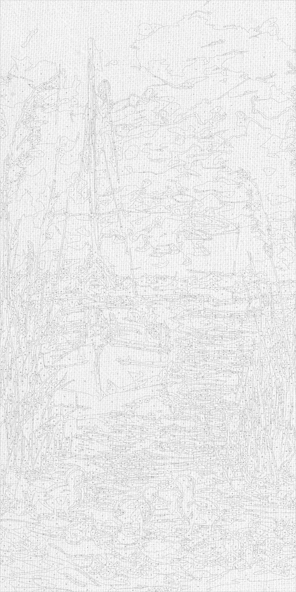 Maľovanie podľa čísel na ráme 40*80 cm - Letný večer - Krajinka - LW 5150