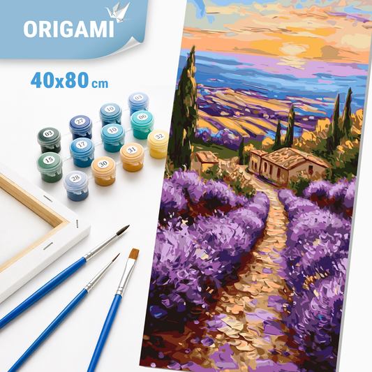 Számfestés kereten 40×80 cm cm – Provence illatai. Tájkép LW 5151