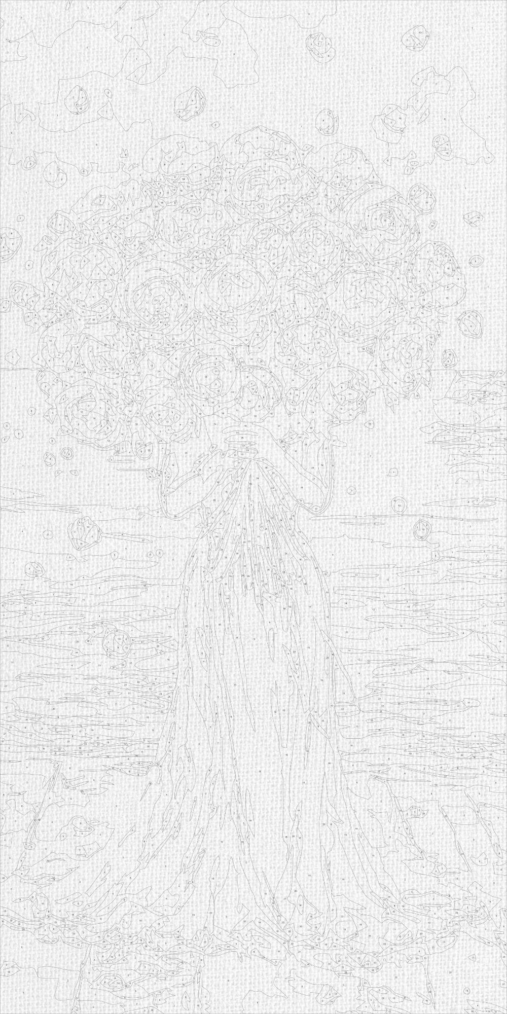 Számfestés kereten 40×80 cm – Rózsák ölelése – Virágok/Emberek – LW 5152