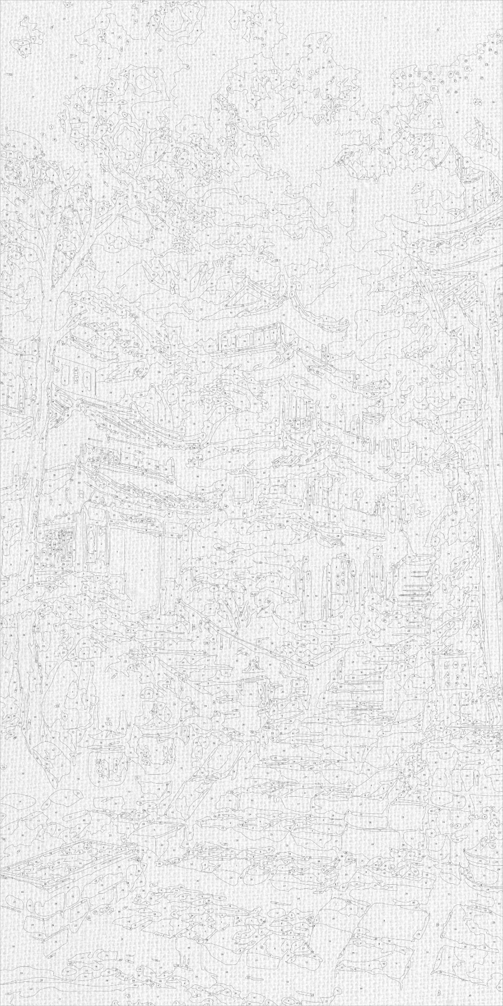Számfestés kereten 40×80 cm – Reggel az ázsiai hegyekben – Tájkép – LW 5154
