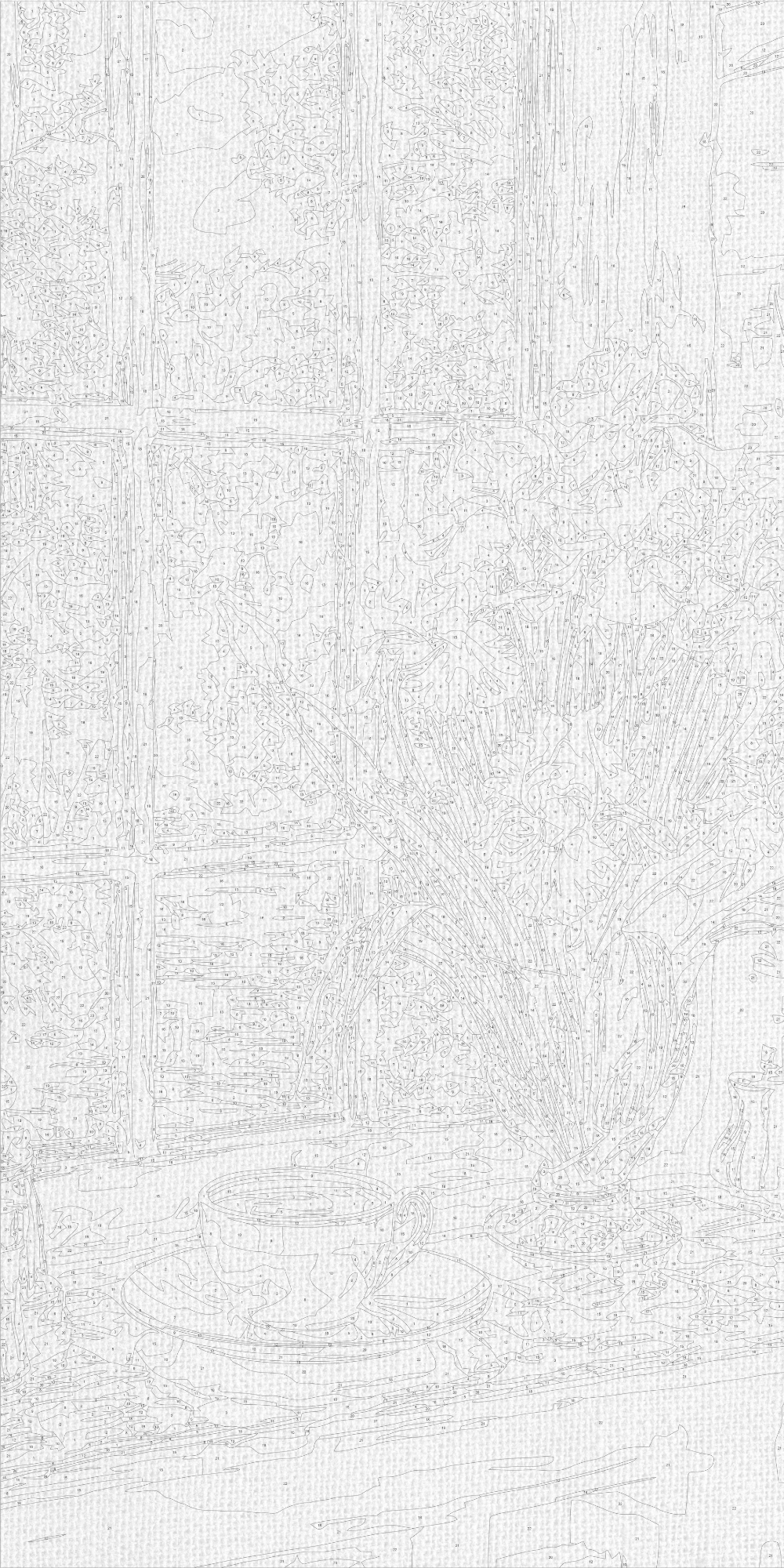 Számfestés kereten 40×80 cm Csendélet/Virágok. Kávé harmónia LW 5155