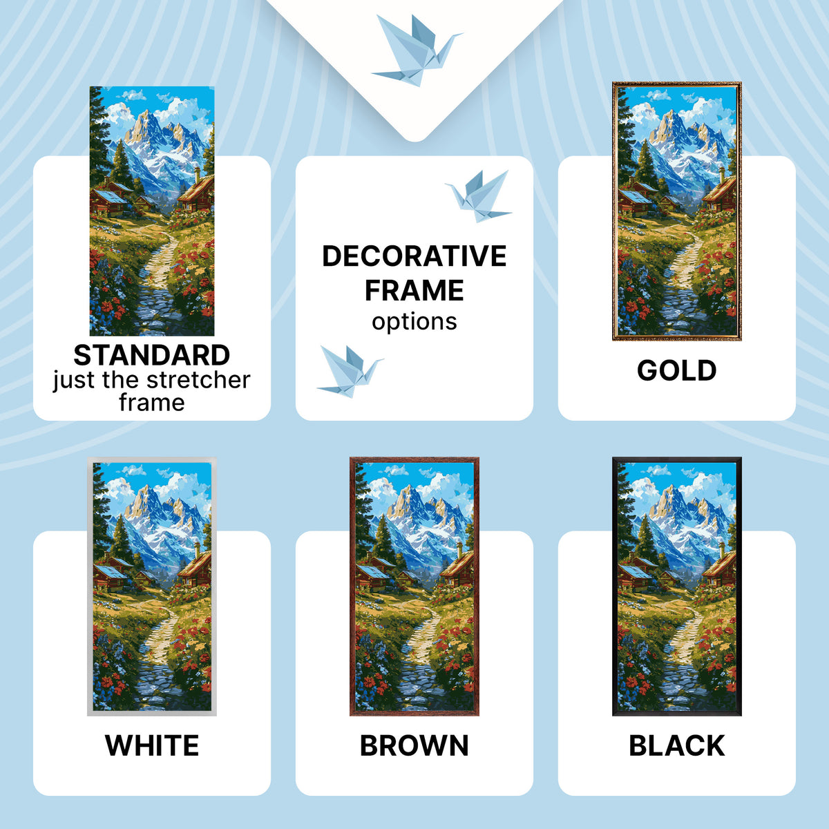 Számfestés kereten 40×80 cm – Út a hegyekbe – Tájkép – LW 5162