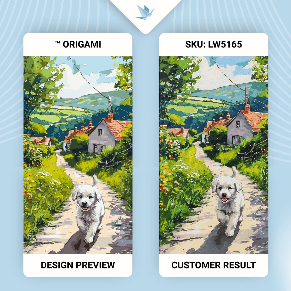 Számfestés kereten 40×80 cm – Boldog kiskutya – Tájkép/Állatok – LW 5165