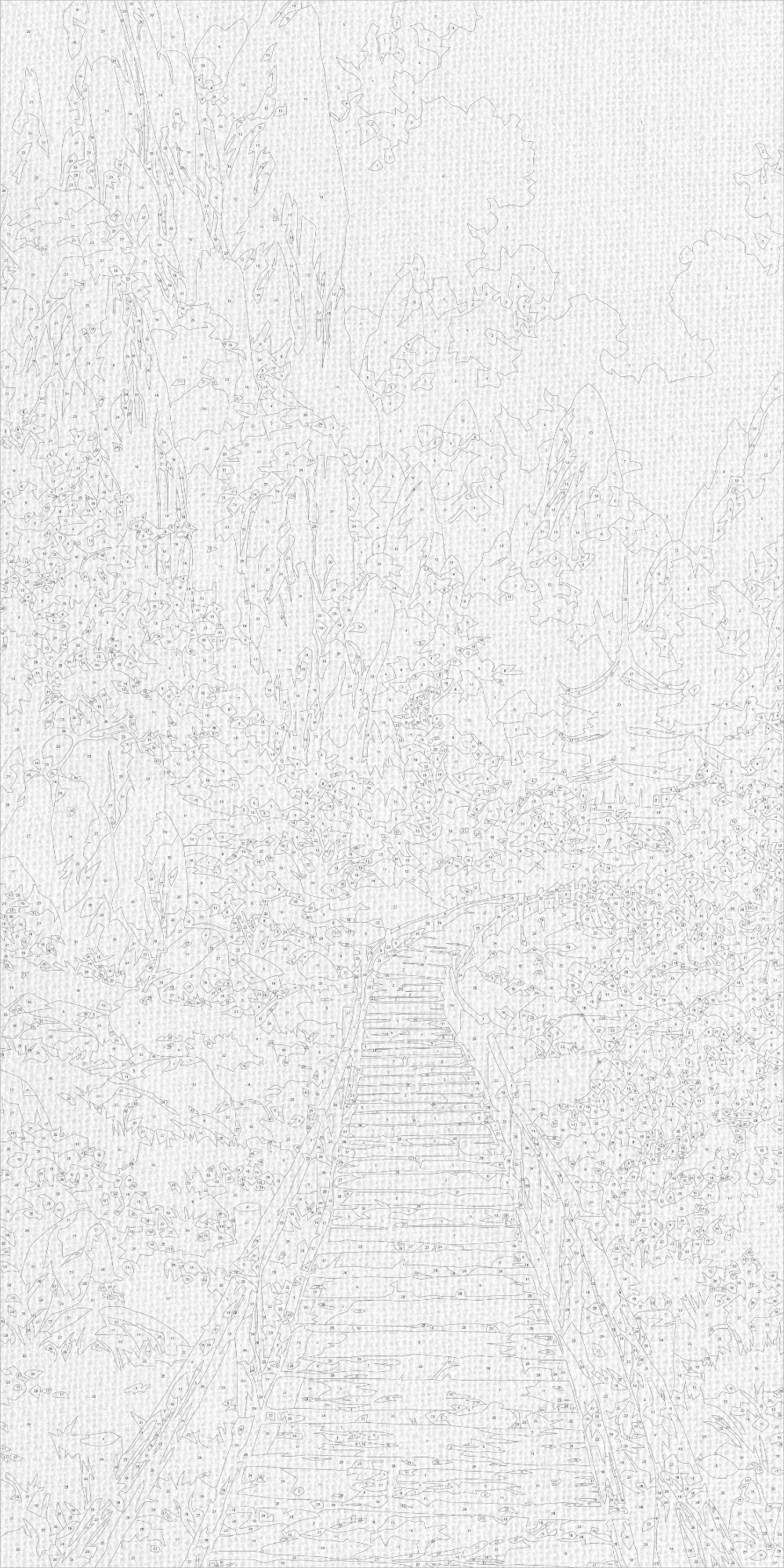 Számfestés kereten 40×80 cm tájkép - Rejtélyes japán kert LW 5169