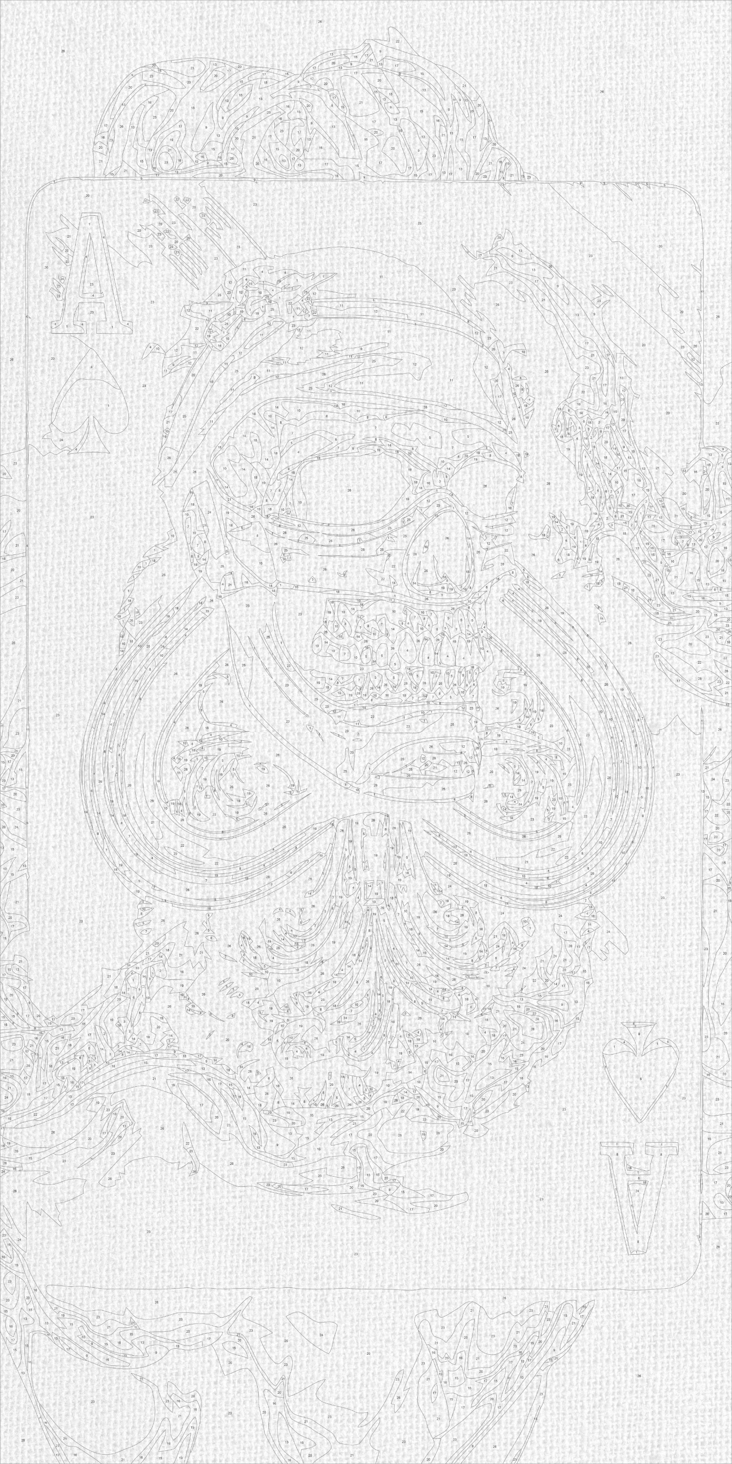 Maľovanie podľa čísel na ráme 40*80 cm - Kráľ tieňov s metalickými farbami - LW 5170