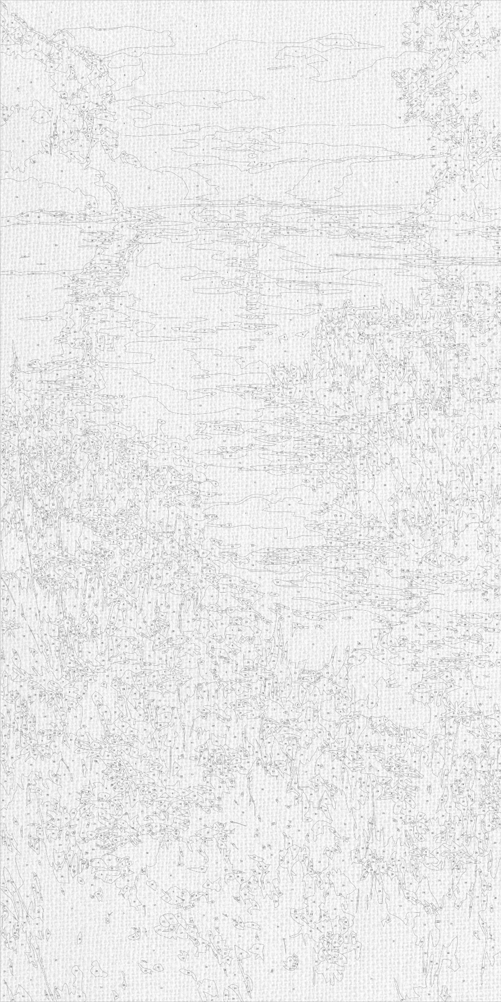 Számfestés kereten 40×80 cm – A természet nyári színei – Tájkép/Virágok – LW 5171