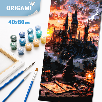 Számfestés kereten 40×80 cm. Roxfort varázslatos hangulata LW 5172