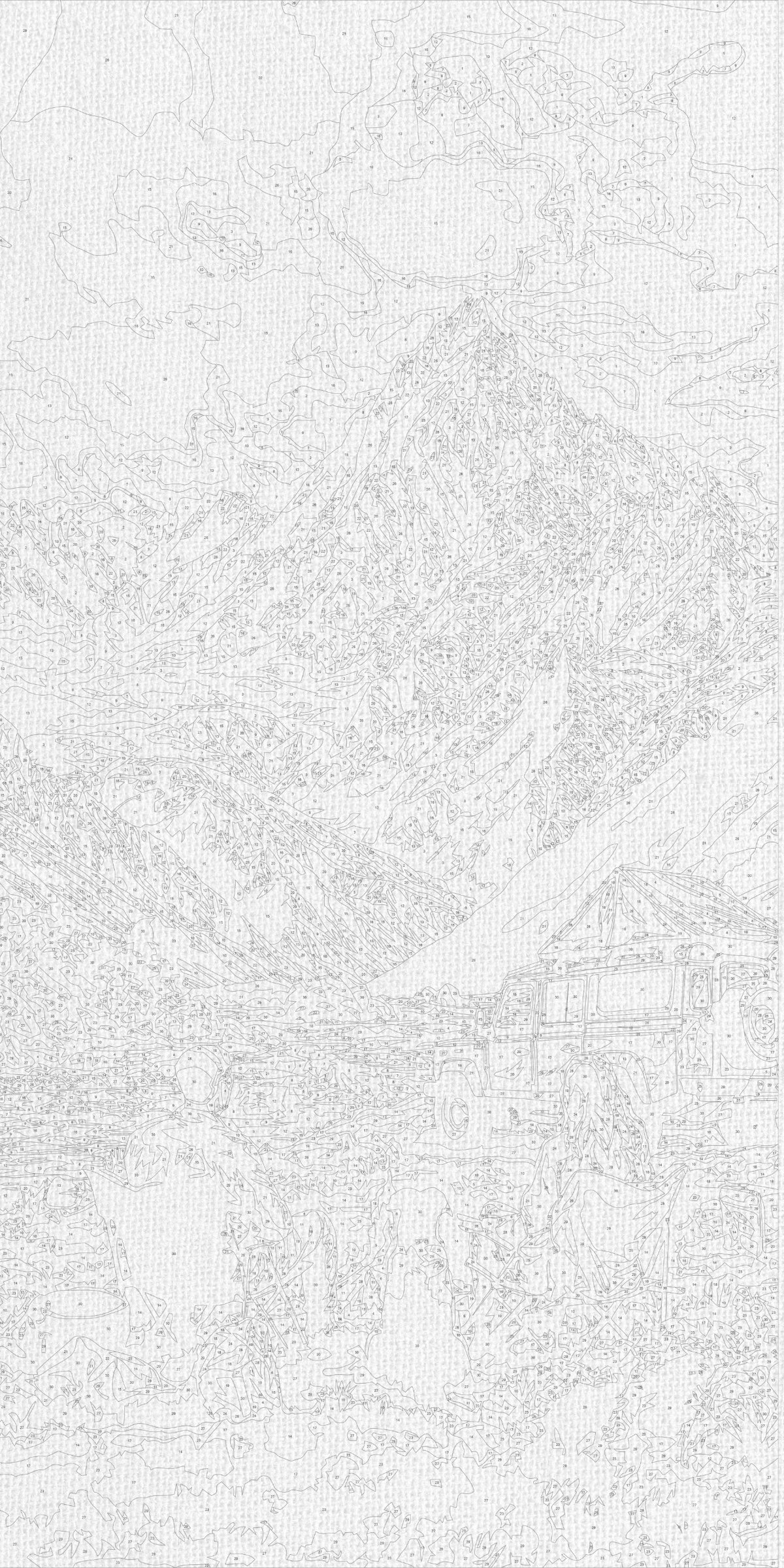 Számfestés kereten 40×80 cm – Úton az álom felé – Tájkép/Emberek – LW 5174