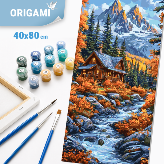 Számfestés kereten 40×80 cm cm – Őszi erdő. Tájkép LW 5175