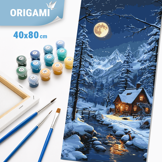 Számfestés kereten 40×80 cm cm – Téli hangulat. Tájkép LW 5178