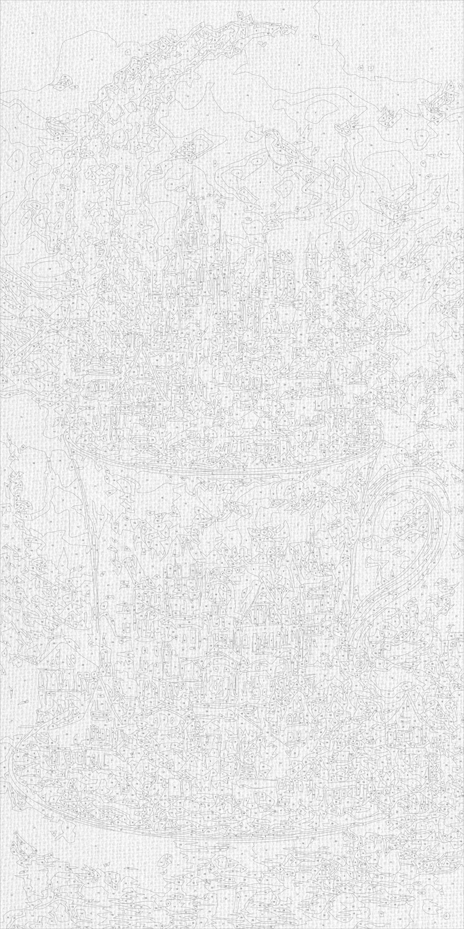 Számfestés kereten 40×80 cm Téli táj fémes színekkel LW 5179