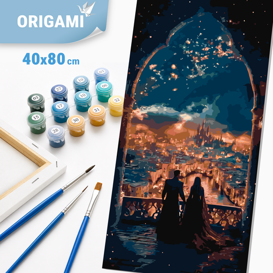 Számfestés kereten 40×80 cm cm – Romantika a csillagos ég alatt. Tájkép LW 5180