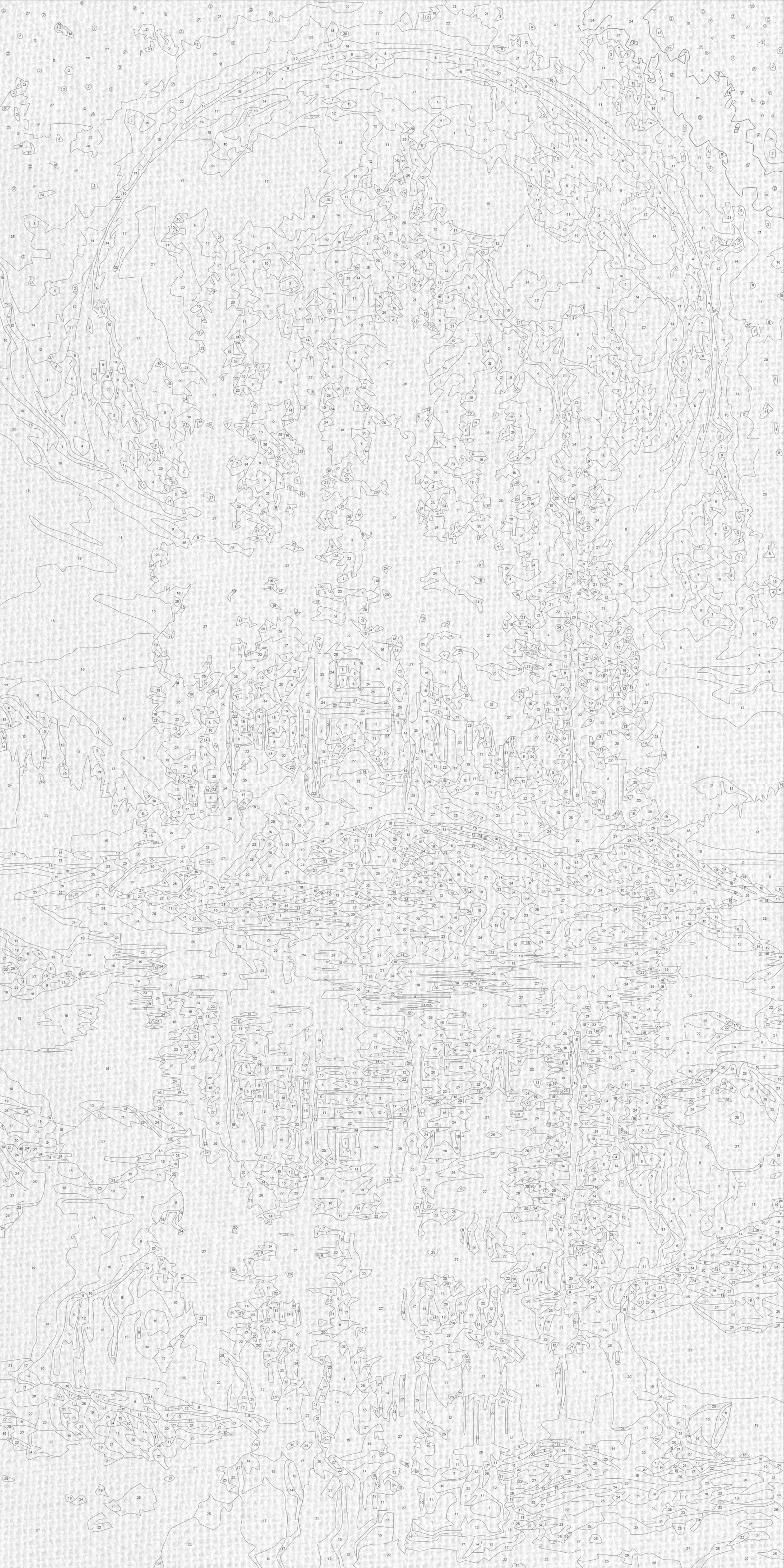 Számfestés kereten 40×80 cm Páva a virágok között fémes színekkel LW 5183